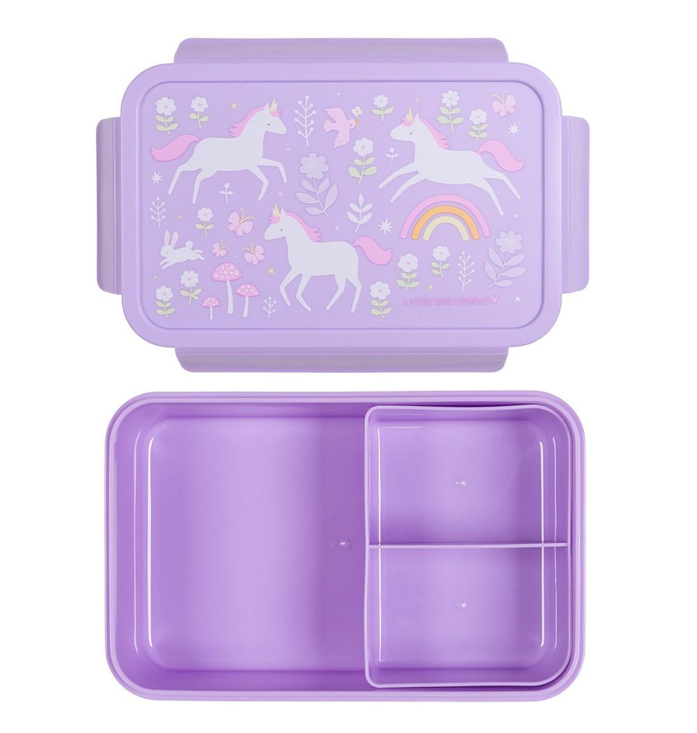 A Little Lovely Company - 3-Compartment Bento Lunch Box - Unicorn Dreams