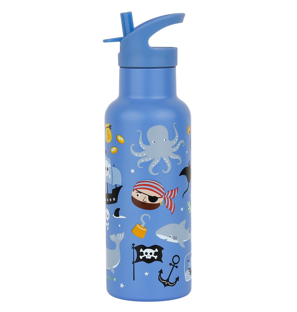 A Little Lovely Company - Stainless Steel Water Bottle - Pirates - 500ml