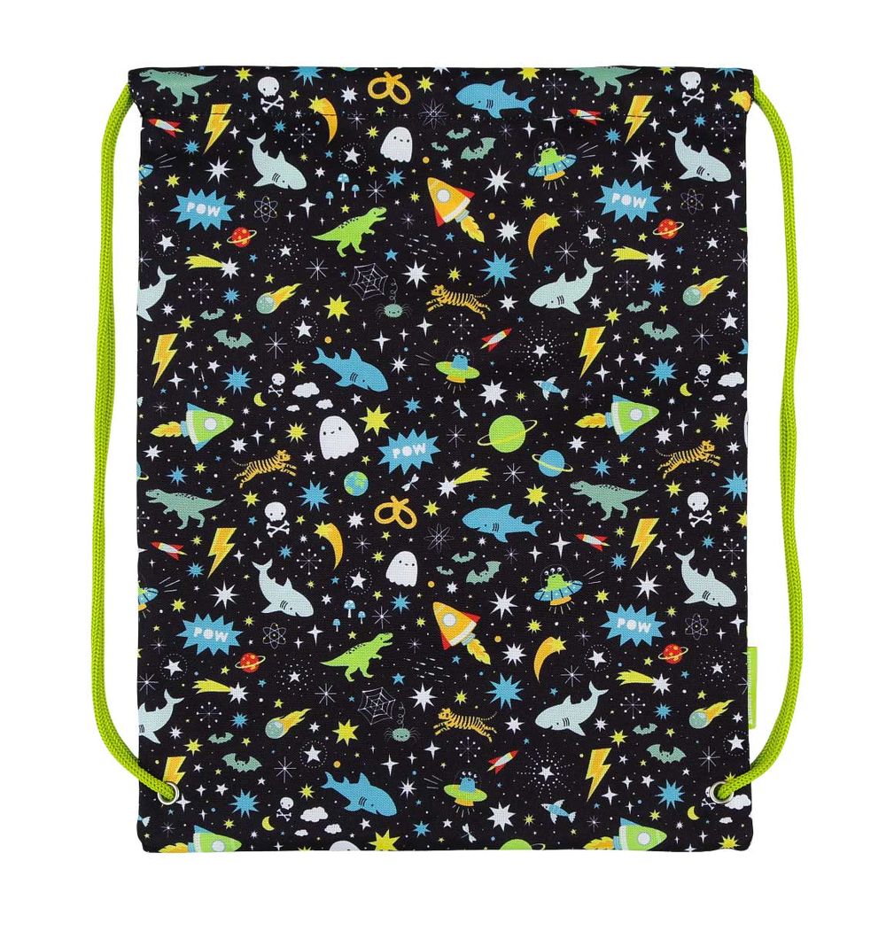 A little Lovely Company - Kids Drawstring Bag - Galaxy - 16-Inch/41cm
