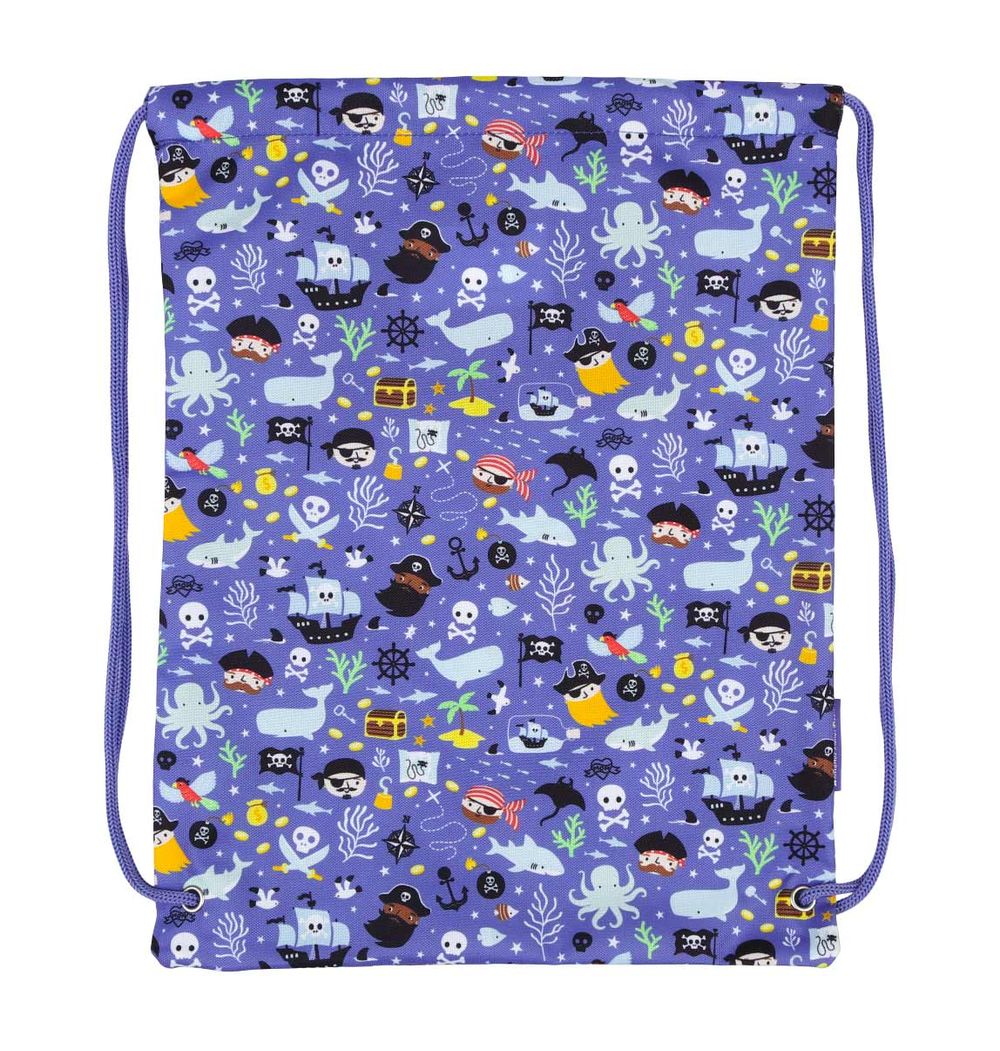 A little Lovely Company - Kids Drawstring Bag - Pirates - 16-Inch/41cm