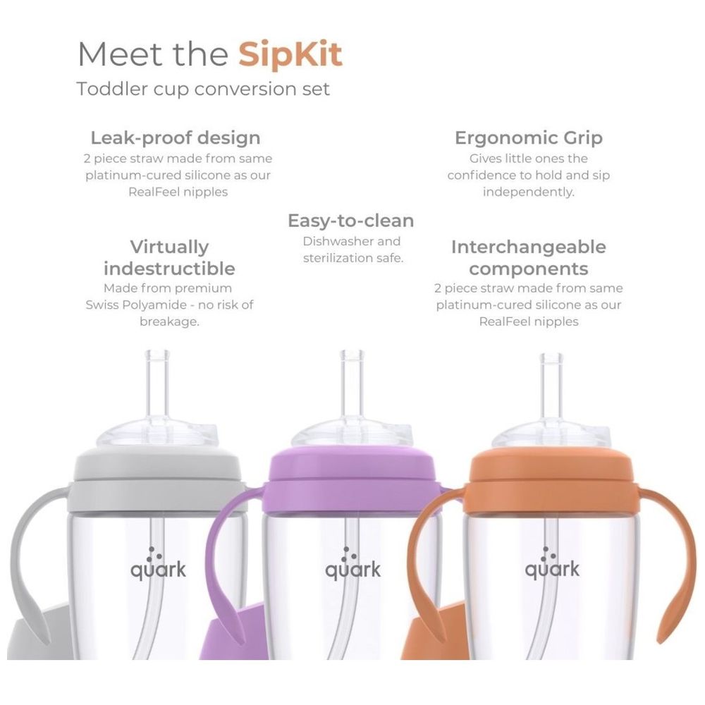 Quark BuubiBottle Sip Straw Cup - 240 ml