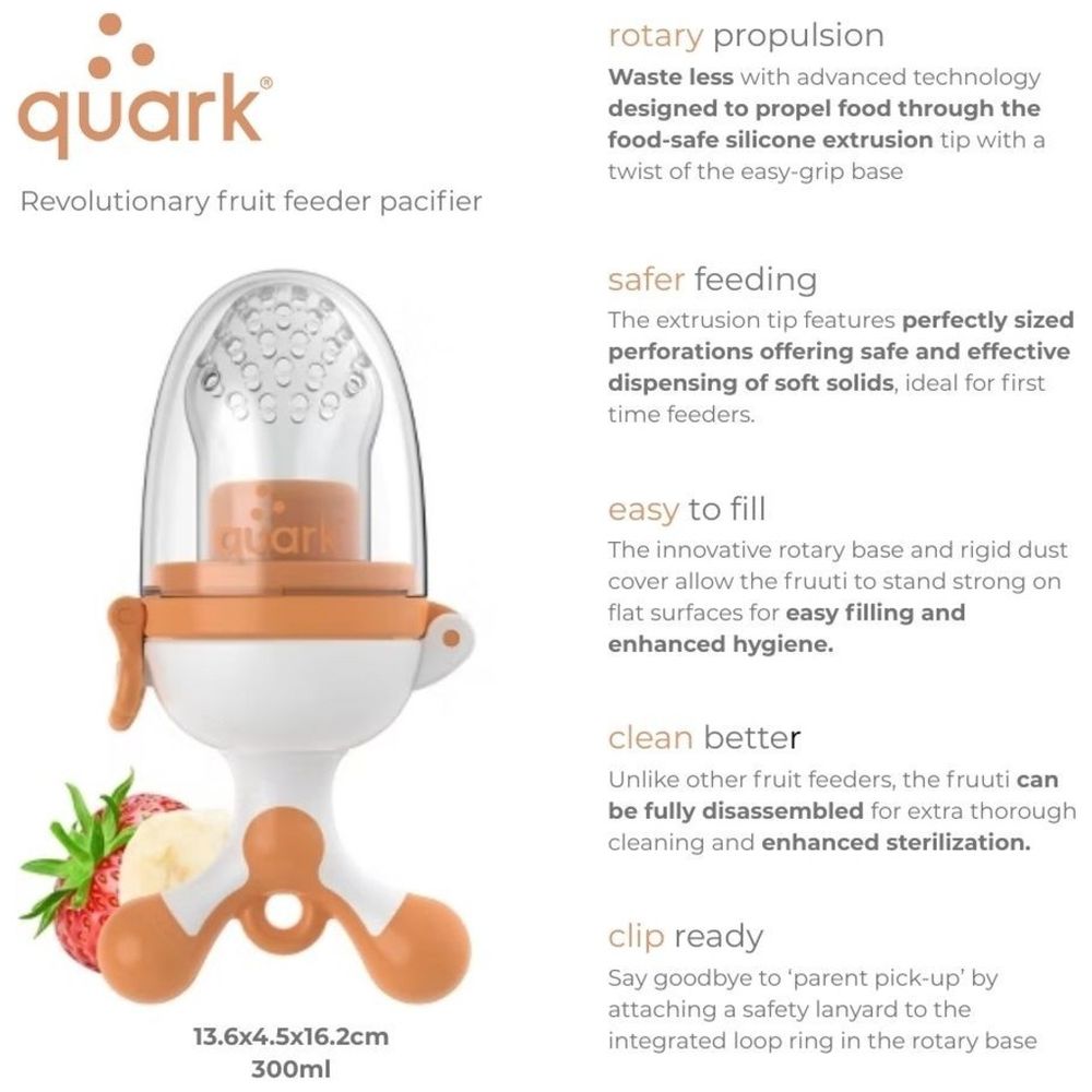 Quark Fruuti Silicone Fruit Feeder - Orange