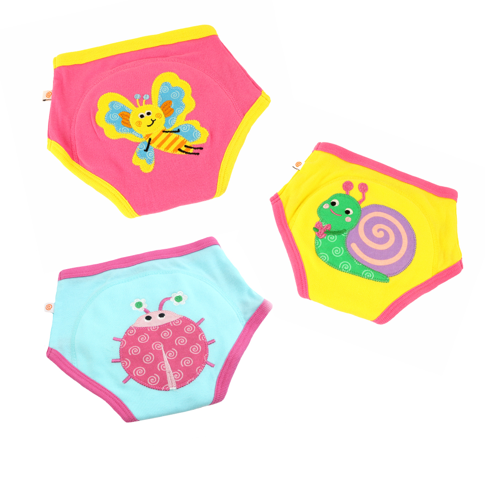 Zoocchini - Toddler Organic Potty Training Pants - Garden Creatures - Pack of 3_2-3 yrs