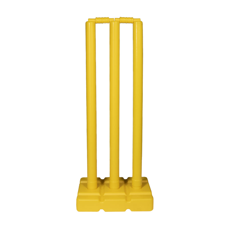 Dawson Sports - Plastic Cricket Stump Set With Base And Bails - Yellow