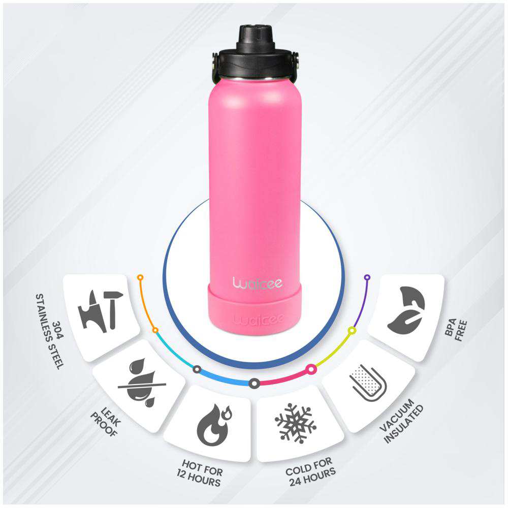 Waicee -  Punchy Pink Reusable Bottle - 40oz/1200ml