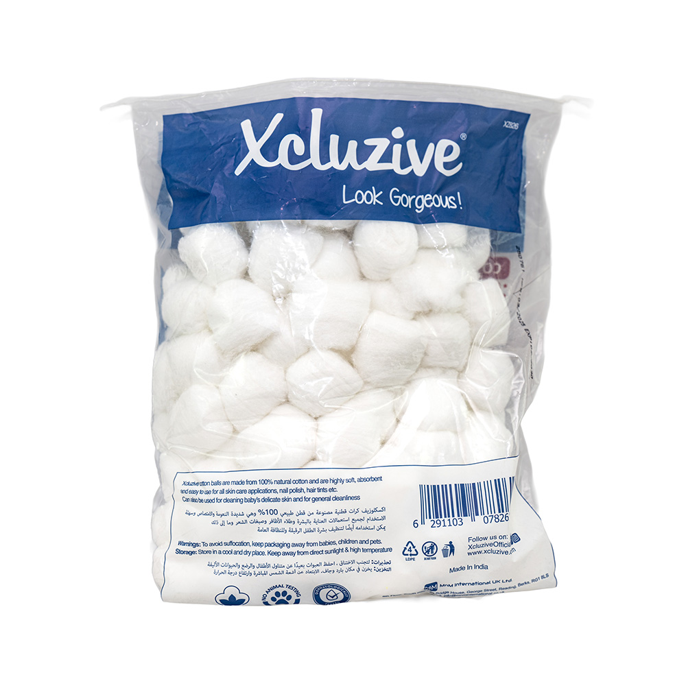 Xcluzive Extra Soft Cotton Balls - White - 100 Pcs