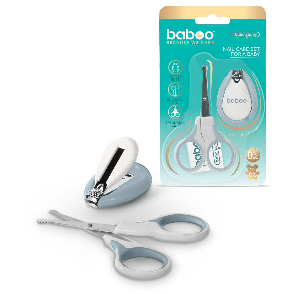 Baboo - Manicure Set - Scissors & Nails Clipper - 0m+ - Blue Haze