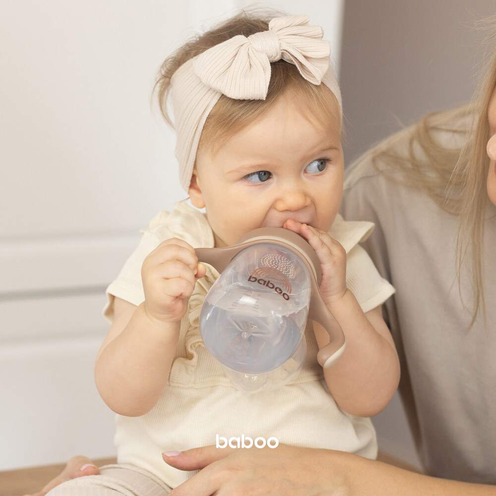 Baboo - Sippy Cup With Silicone Spout - Au Naturale - 260ml - 6m+