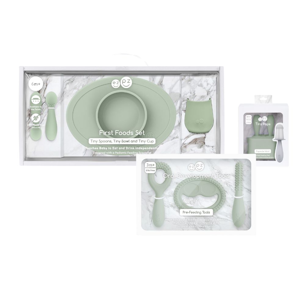 Ezpz - Ultimate Feeding Set - Sage - 9 Pcs