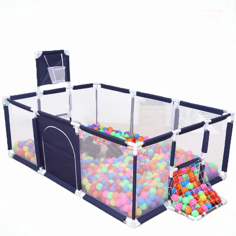 Pikkaboo - Happy Game Fence Baby Playpen With Basketball Hoop And 30 Free Balls