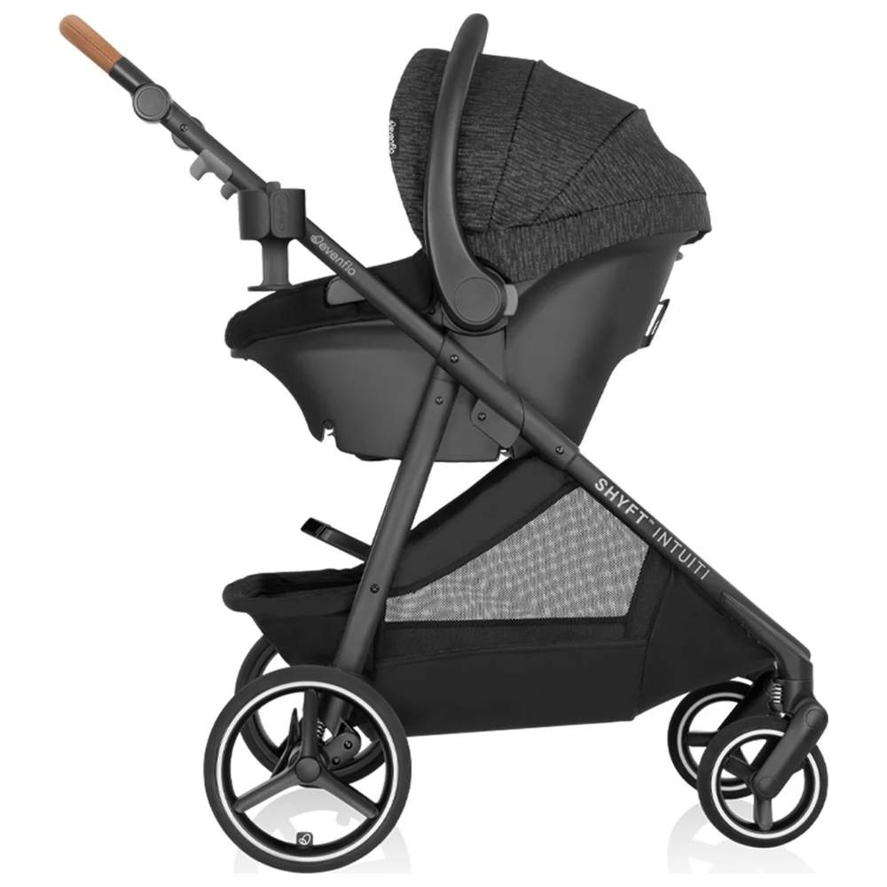 Evenflo - Shyft Intuiti Travel System With Revolve180 Litemax Nxt Rotational Infant Car Seat - Black Shale