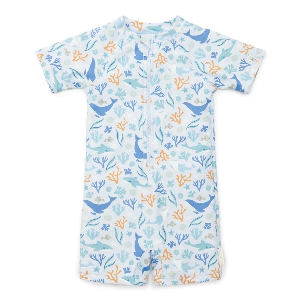 Little Dutch - Swimsuit Short Sleeves - Ocean Dreams - Blue