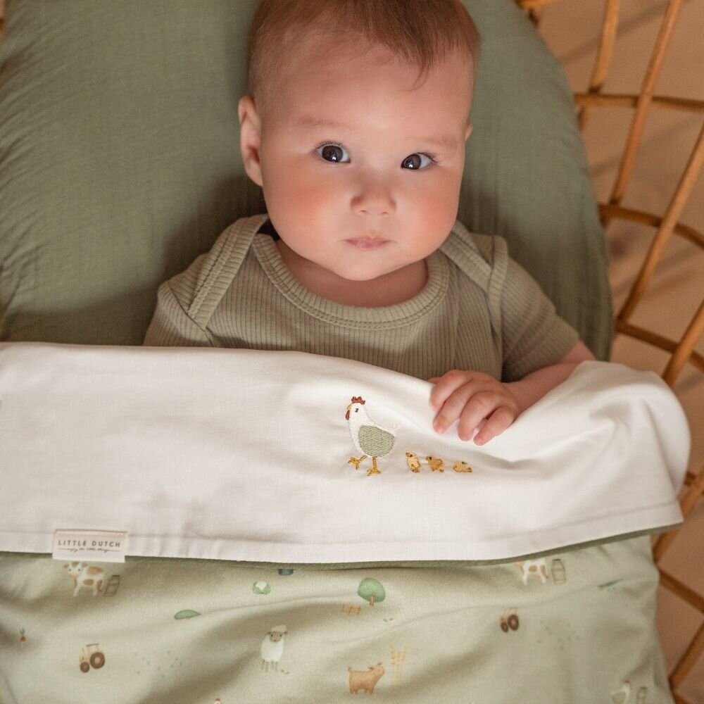 Little Dutch Fitted Muslin Bassinet Sheet - Olive
