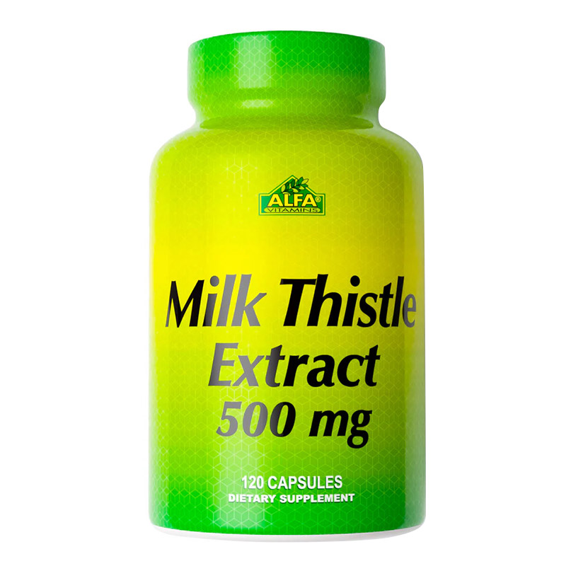 Alfa Vitamins - Milk Thistle 2000 mg Liver Support Detox Supplement Capsules - 120 Pcs