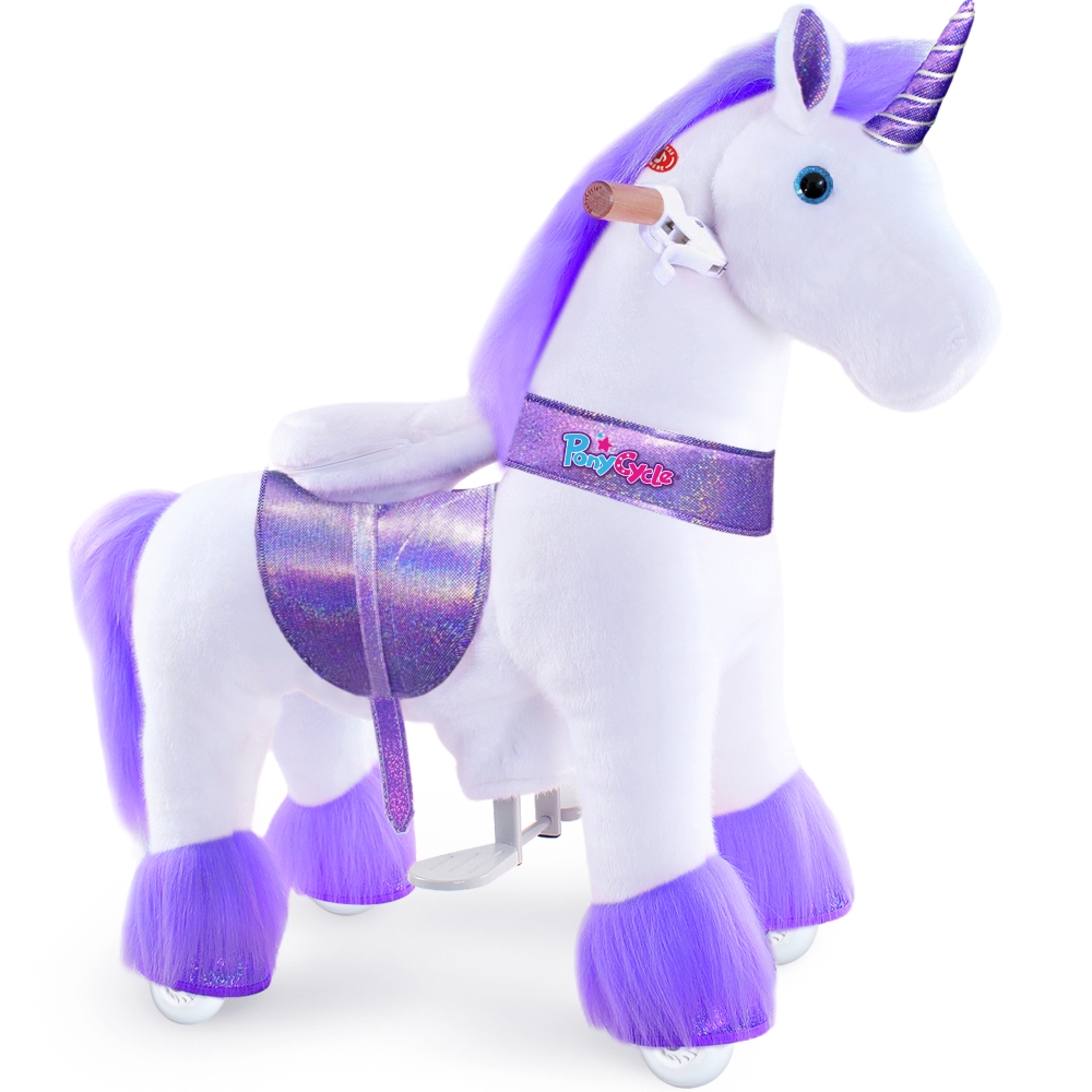 Pony Cycle - Kids Manual Ride-On Unicorn Horse - Purple - Medium