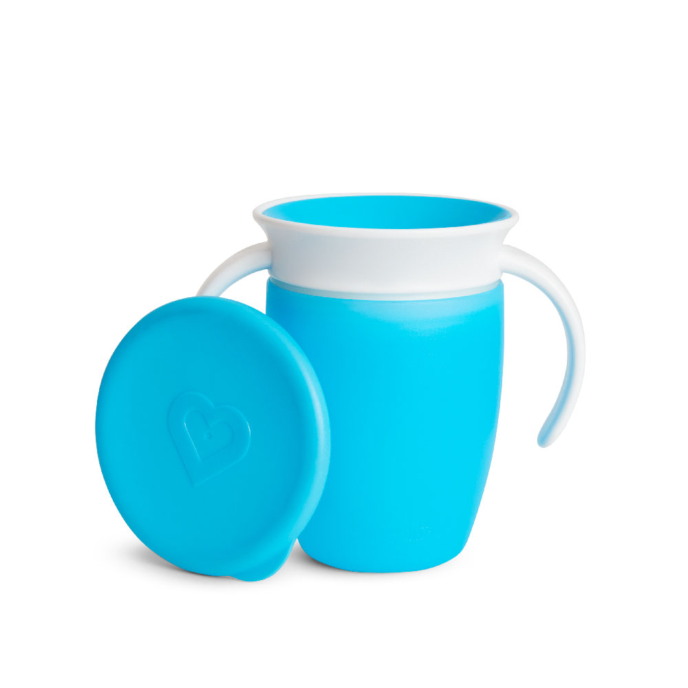 Munchkin - Miracle 360 Degree Baby Trainer Cup with Lid 6m + Blue - 207ml