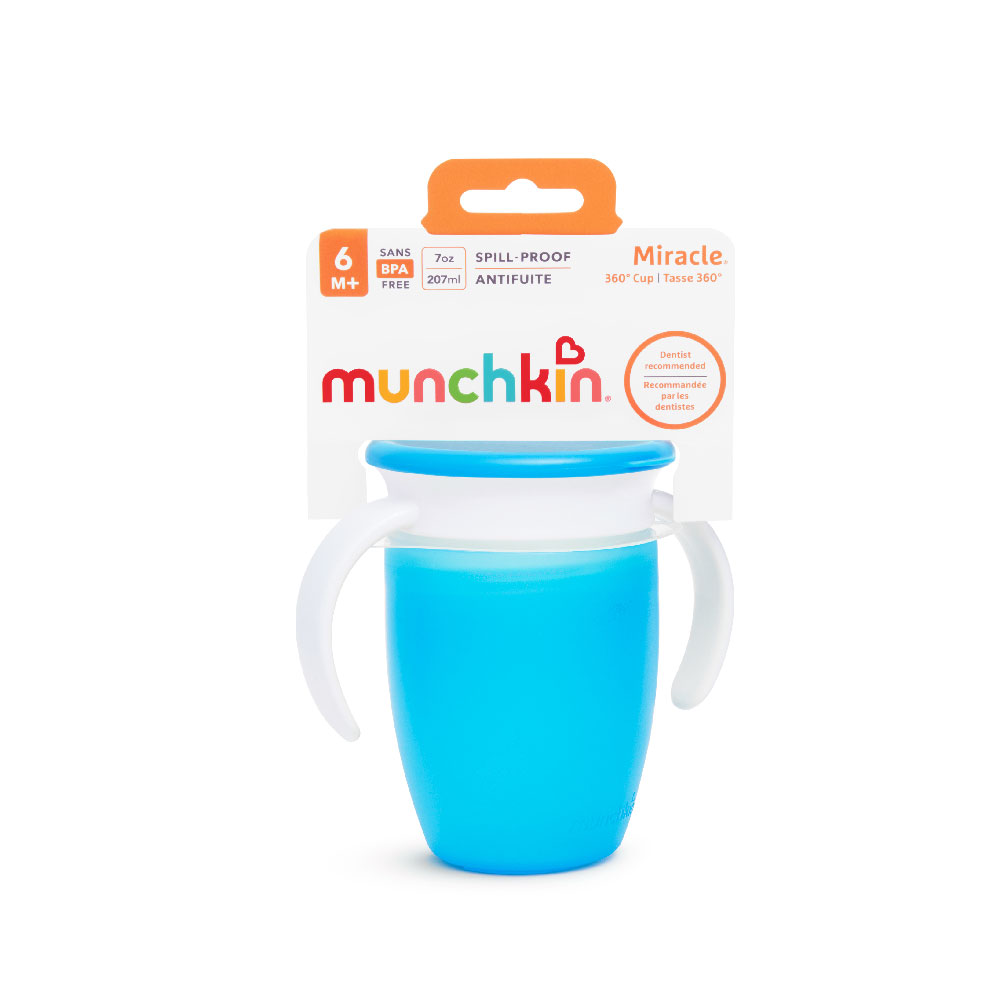Munchkin - Miracle 360 Degree Baby Trainer Cup with Lid 6m + Blue - 207ml