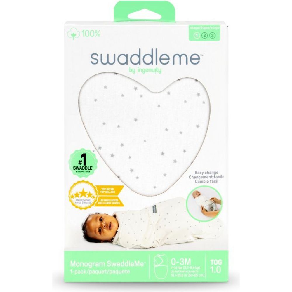 Summer Infant - 0.5 TOG SwaddleMe Monogram Swaddle - Star Dot