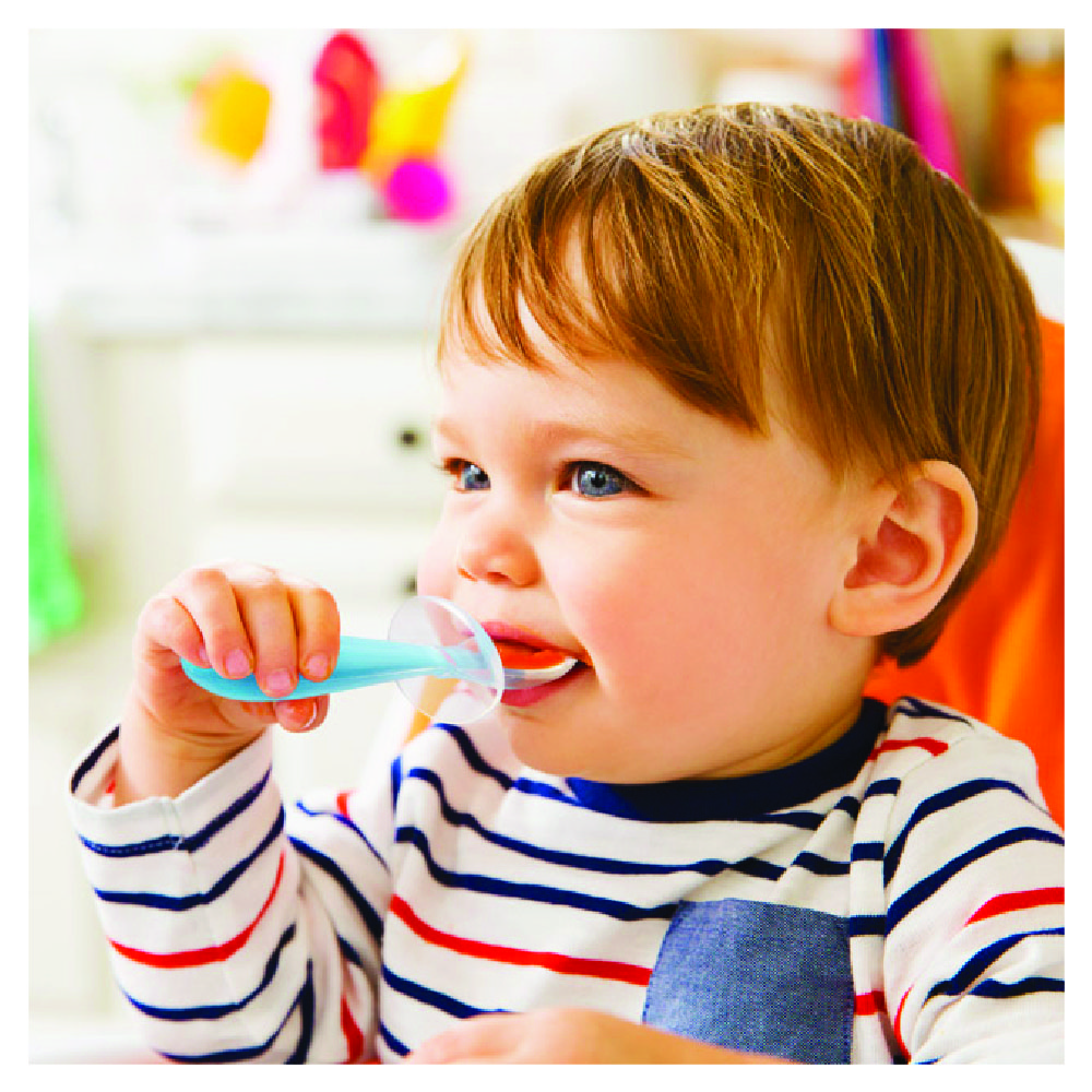 Munchkin Gentle Scoop Silicone Training Spoons 6m+ - Blue & Green - Pack of 2