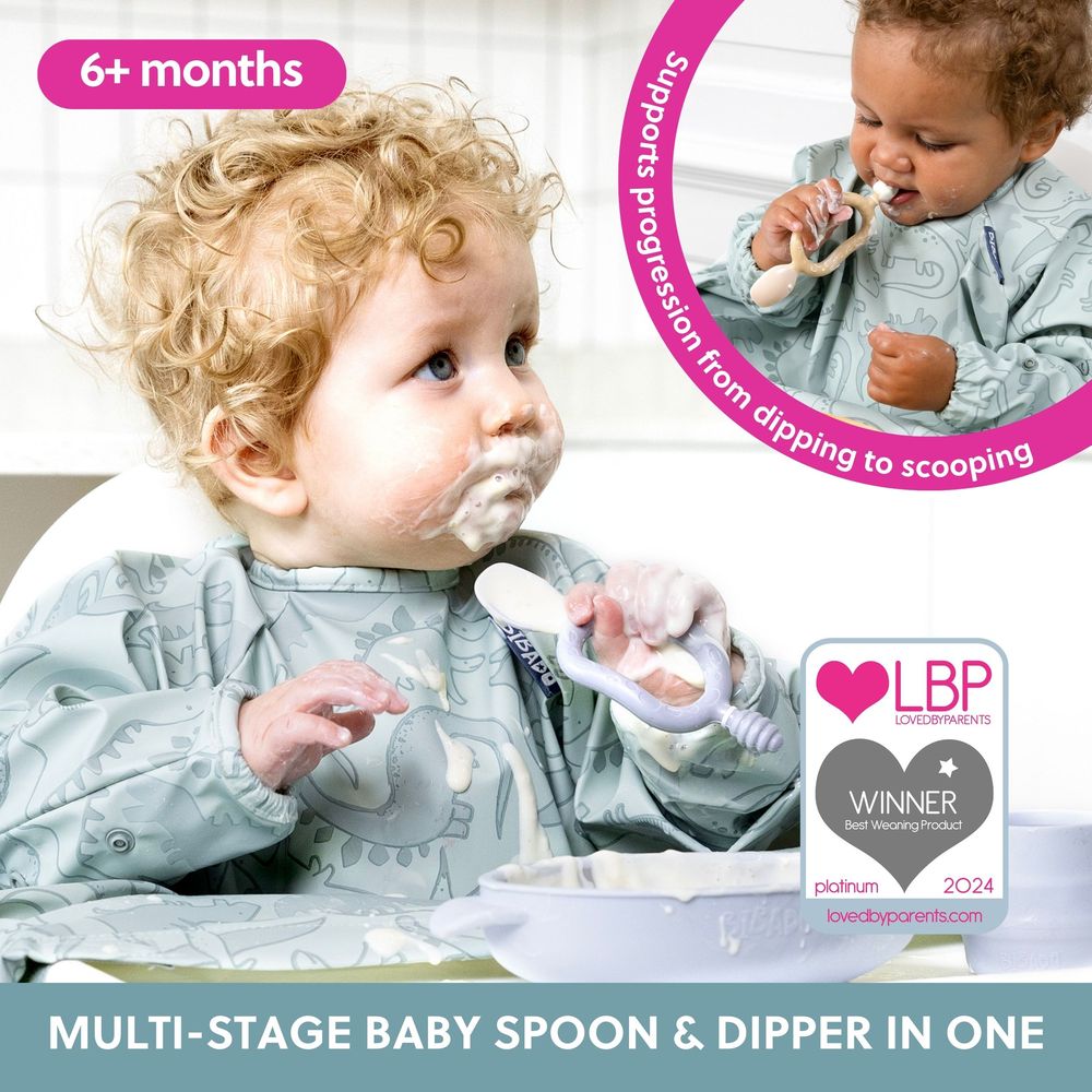 Bibado Dippit Multi-Stage Weaning Spoon Set - Mist - 2 Pcs