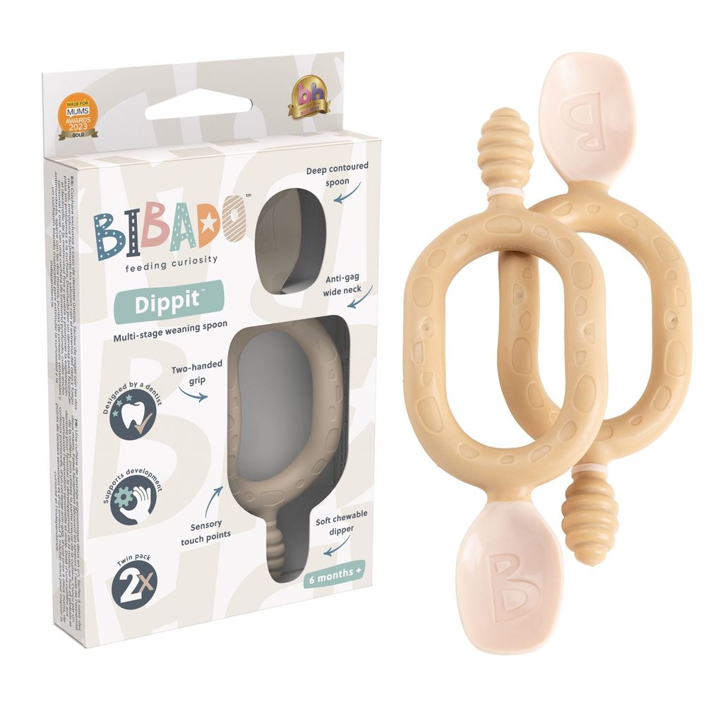 Bibado Dippit Multi-Stage Weaning Spoon Set - Fawn - 2 Pcs