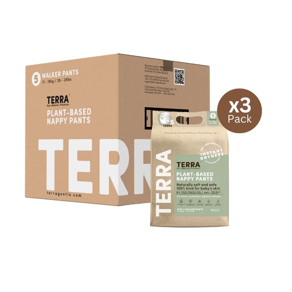 Terra - Plant-Based Nappy Pants - Size 5 Walker - 13-18 kg - Pack of 3 - 42 Pcs