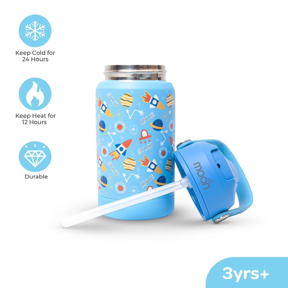 Moon - Kids Insulated Water Bottle - 350ml - Space Adventure