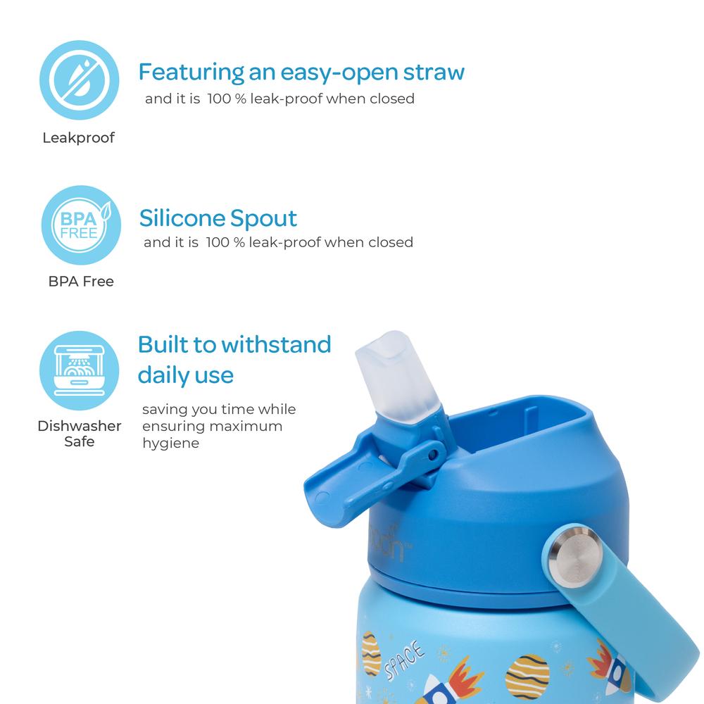 Moon - Kids Insulated Water Bottle - 350ml - Space Adventure