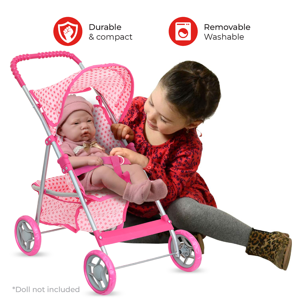 Moon Baby Doll Stroller - Pink