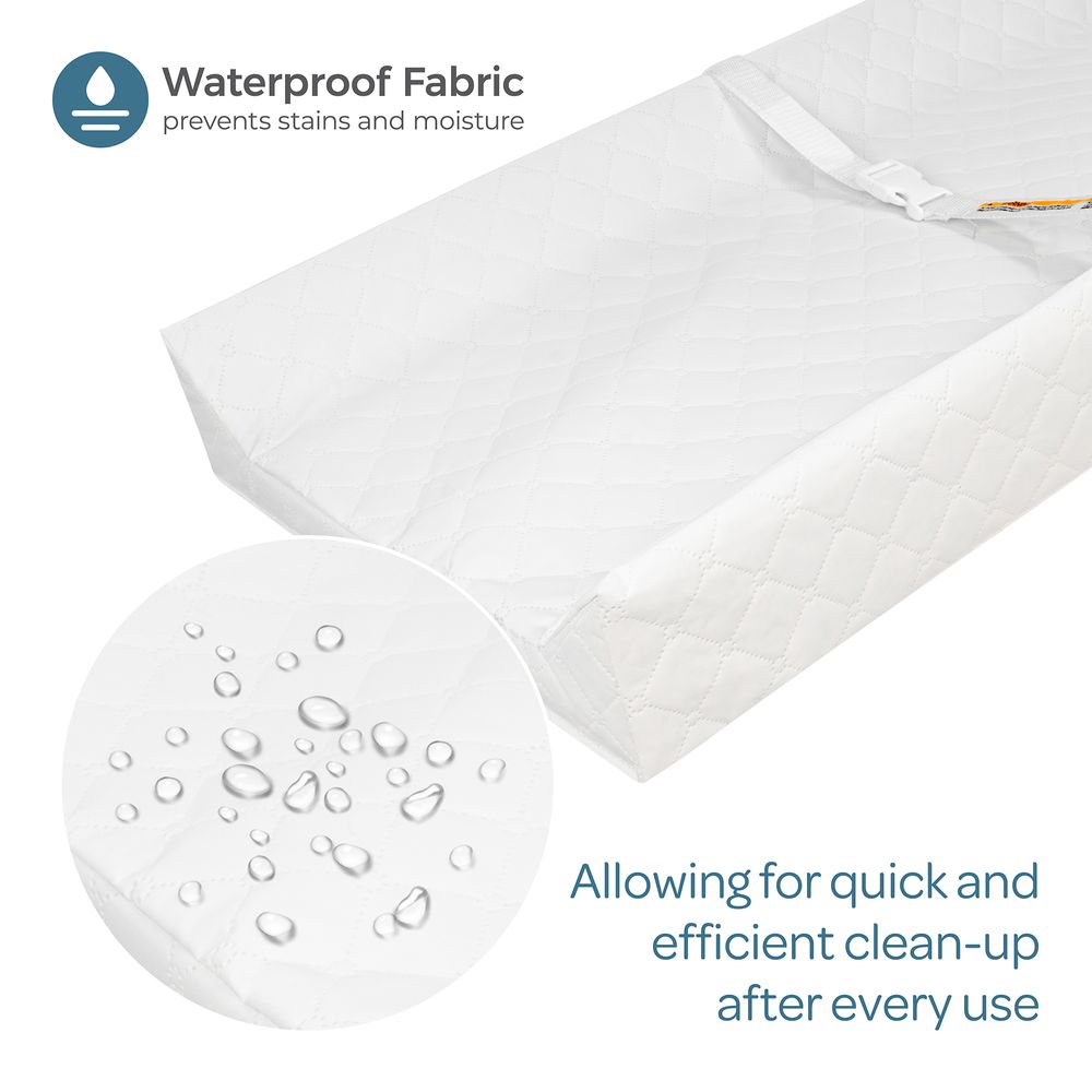 Moon - Waterproof Contour Diaper Changing Mat Pad - White