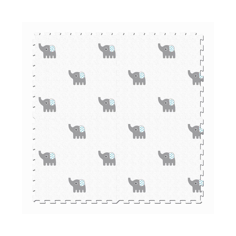 Moon - Elephant Baby Puzzle Playmat Eva Foam Floor Mat - Multicolor