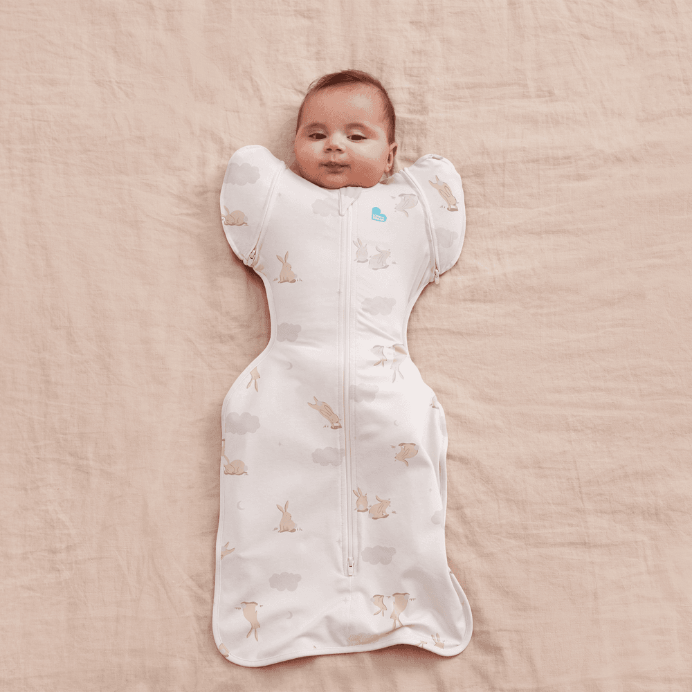 Love To Dream - Cloud Bunnies Printed Swaddle Up Transition Bag Stretch - White