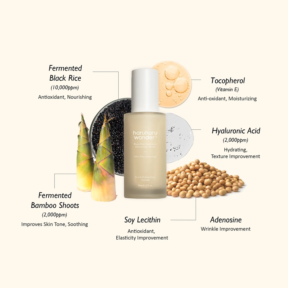 Haruharu Wonder - Black Rice Hyaluronic Anti-Wrinkle Serum - 50 ml