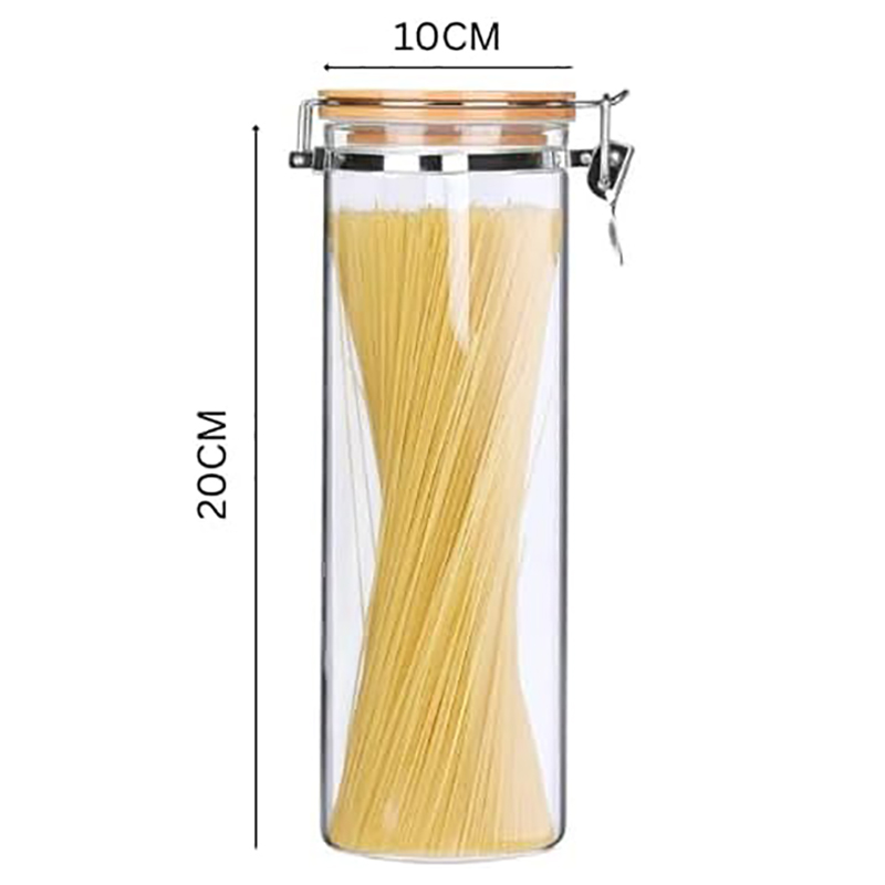 1Chase - Borosilicate Glass Storage Jar - Clear - 1400 ml - Pack of 2