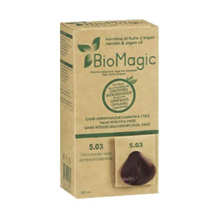 Biomagic - Hair Color Cream Infused With Keratin And Argan Oil - CK 5/03 Light Nat Golden Brown 60ml