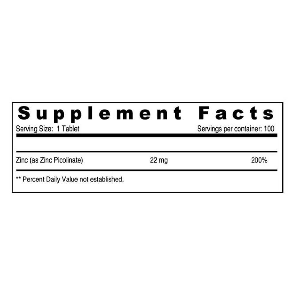 Sunshine Nutrition - Zinc Picolinate Tablets - 22mg - 100pcs