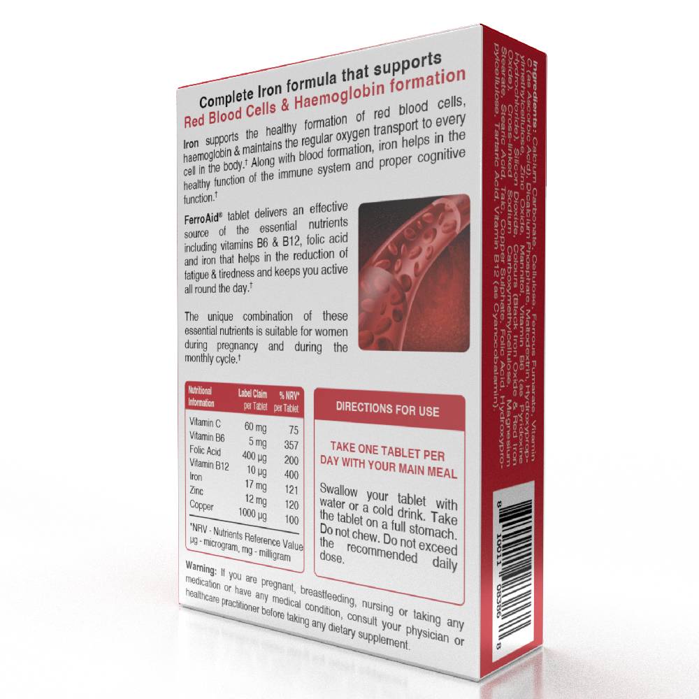 Vital Healthcare - FerroAid Iron Dietary Supplement Tablets - 30's