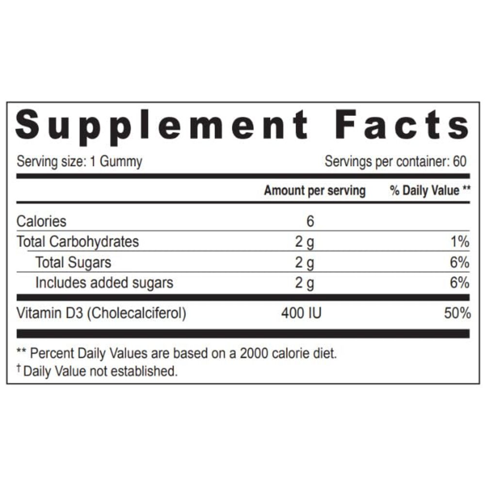 Nordic Sunshine - Vitamin D3 Kids 60 Gummies - 400 Iu