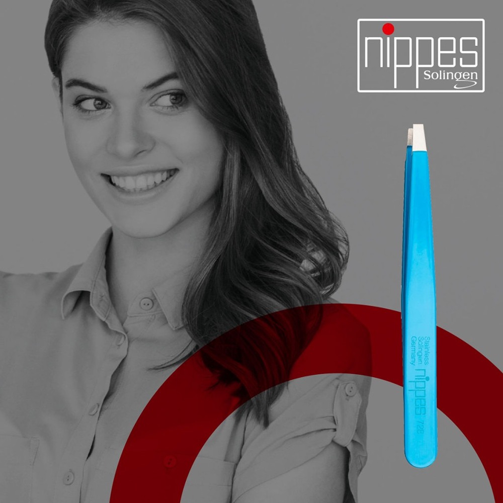 Nippes - Solingen Cosmetic Tweezer Colored Straight - Blue