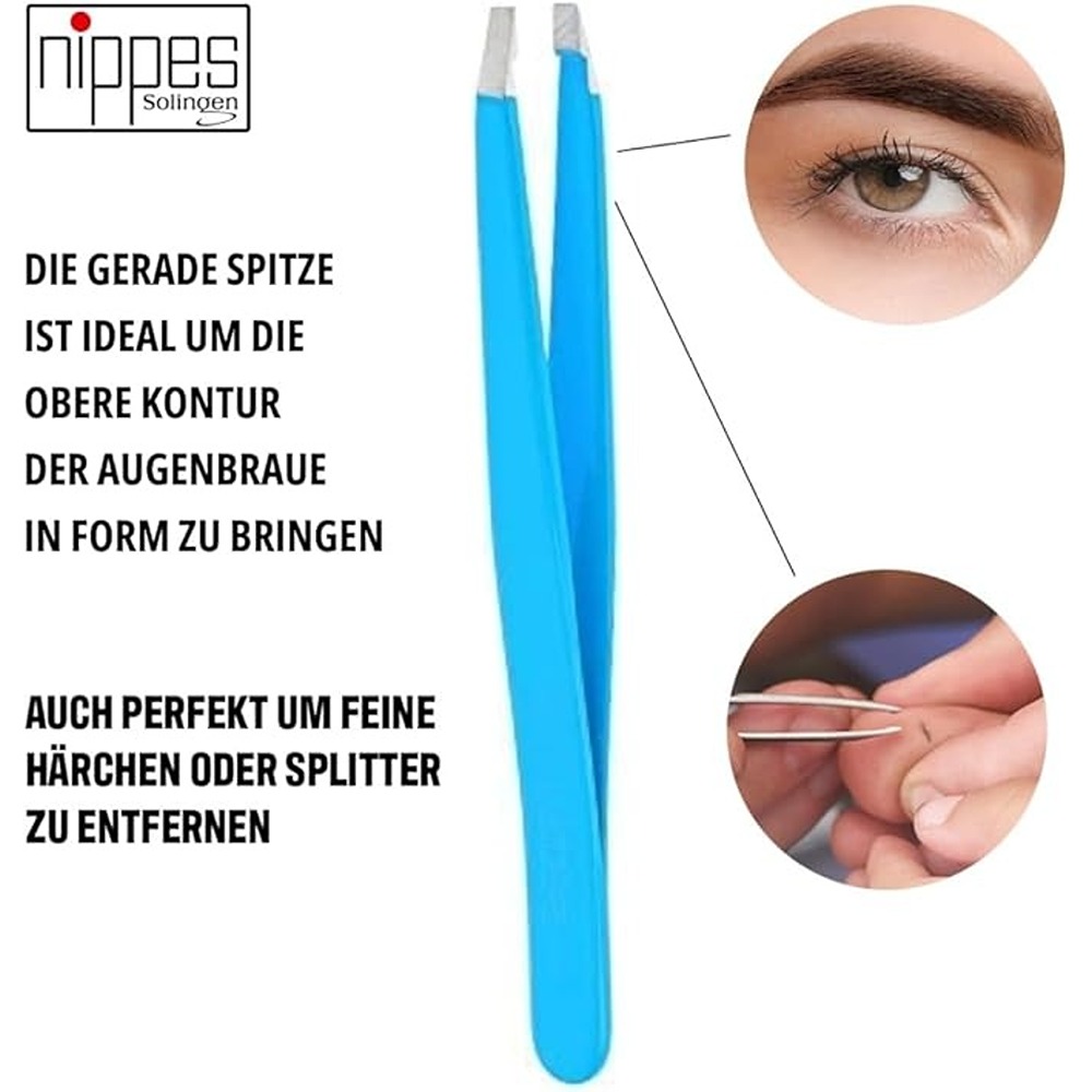 Nippes - Solingen Cosmetic Tweezer Colored Straight - Blue