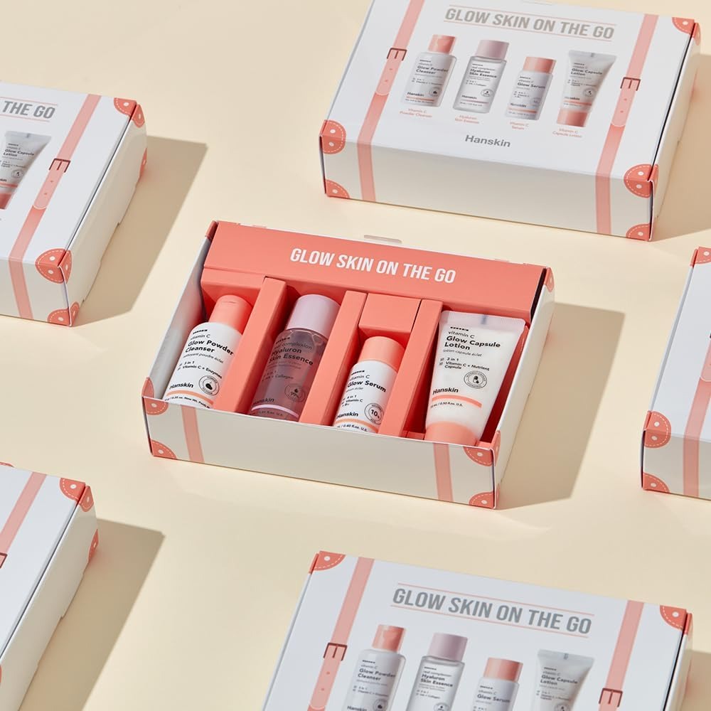 Hanskin - Glow Skin On The Go Skincare Set - 4 Pcs