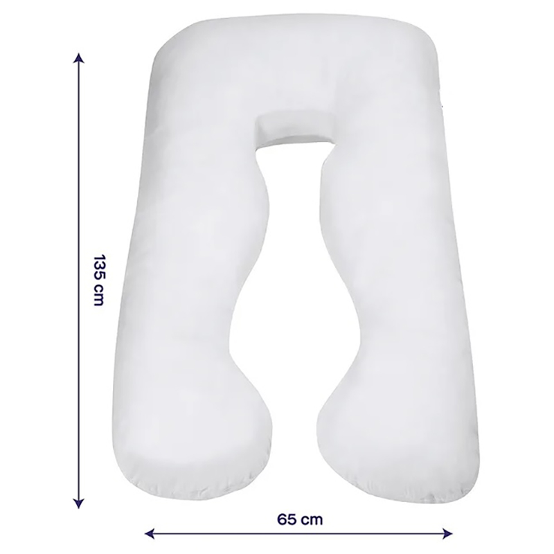 Blooming Blossom U-Shaped Full Body Pregnancy And Maternity Pillow - White