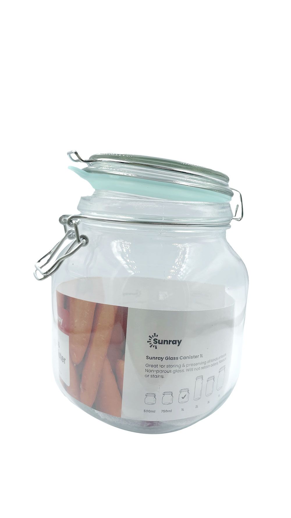 Sunray - Glass Clip Jar 1000ml