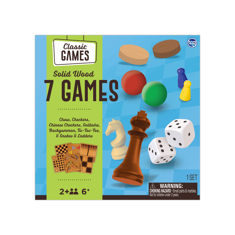 TCG - 7-In-1 Classic Solid Wood Game