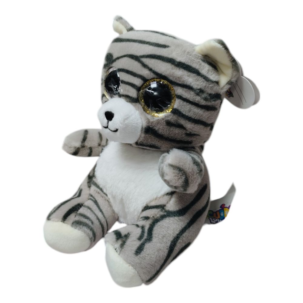 CUDDLY LOVABLES - Tabby Cat Plush Toy - Grey - 15cm