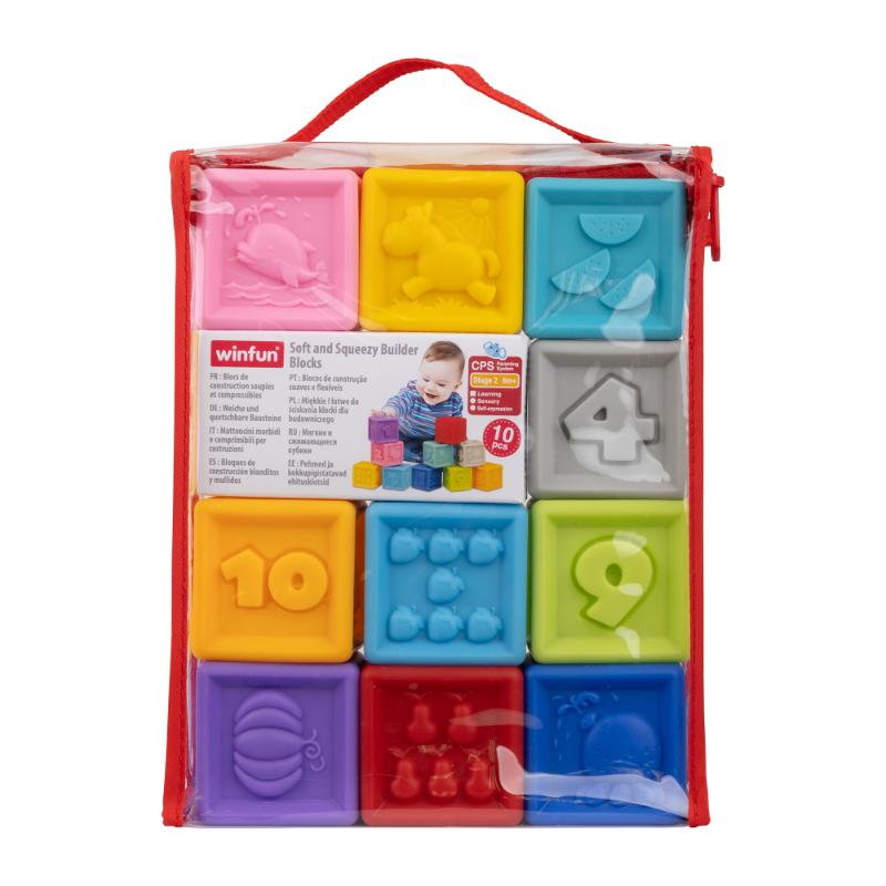 WinFun - Soft And Squeezy Builder Blocks - 10 Pcs