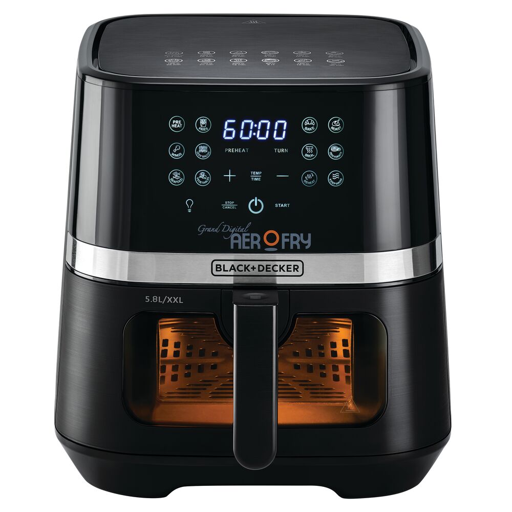 BLACK+DECKER - 12-In-1 Digital Multifunction Air Fryer - 5.8L - Black