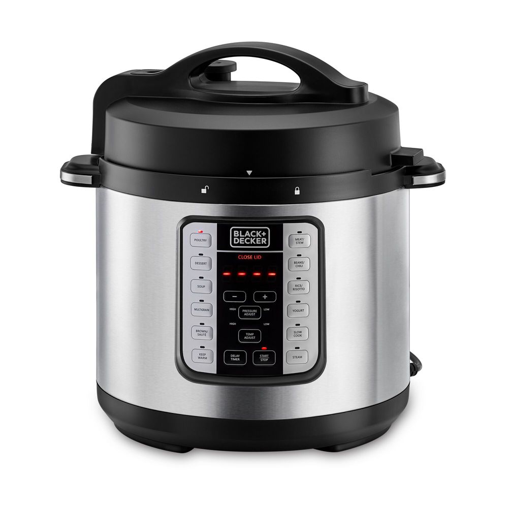Black+Decker - EZ Smart Steam Pot Electric Multi-Cooker - Silver/Black - 1000 W