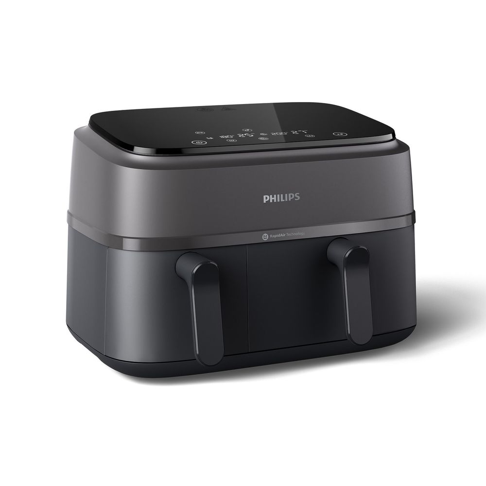 Philips - 3000 Series Dual Basket Airfryer - Black - 9 L