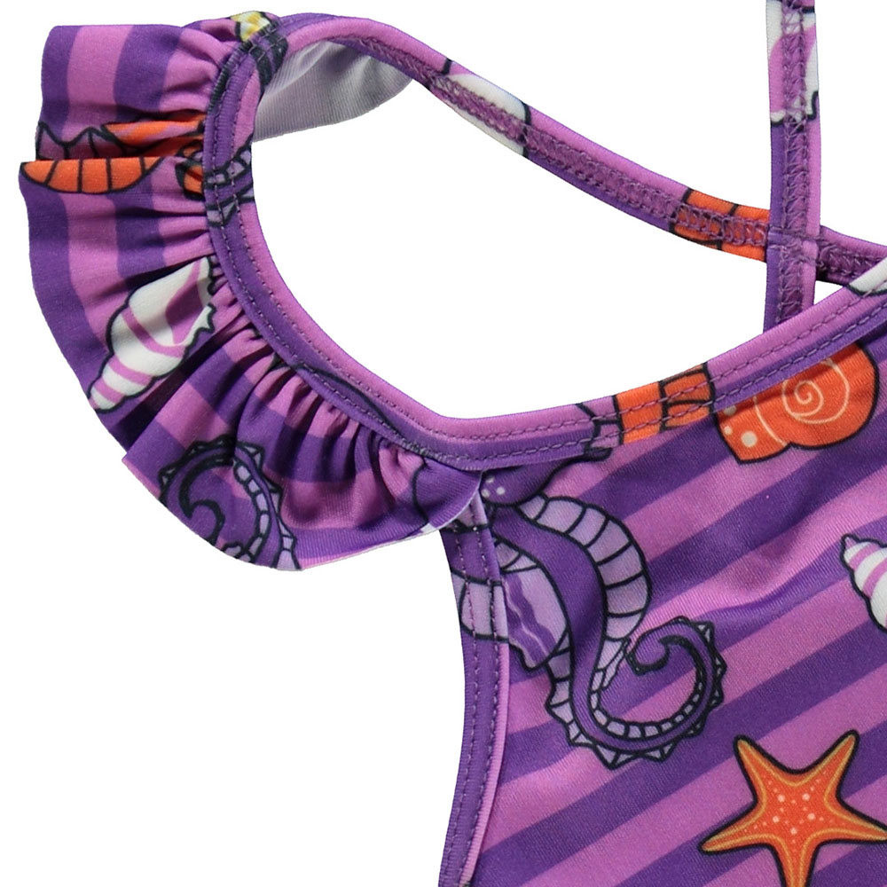 Smafolk - Seahorses Print UV50 Swimsuit - Purple